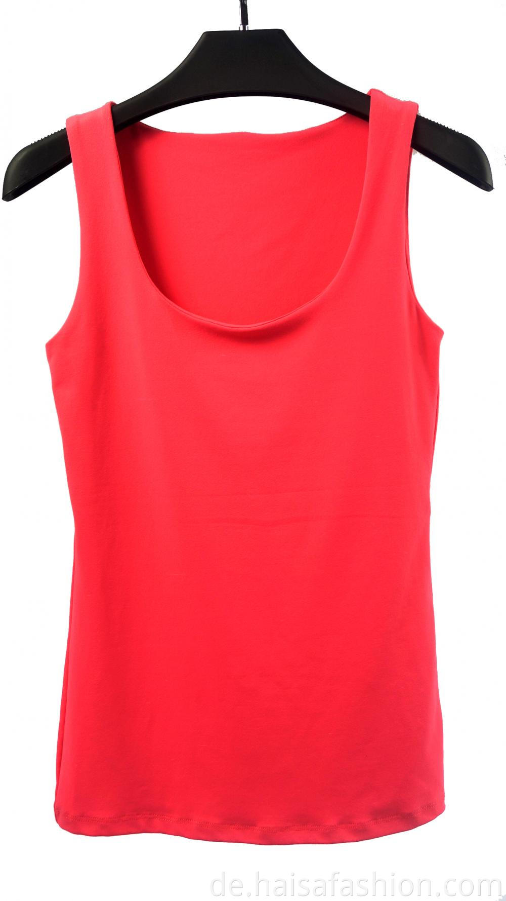 Ladies' Round Neck Tank Top In Solid Color